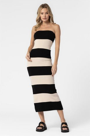 Striped Strapless Dress